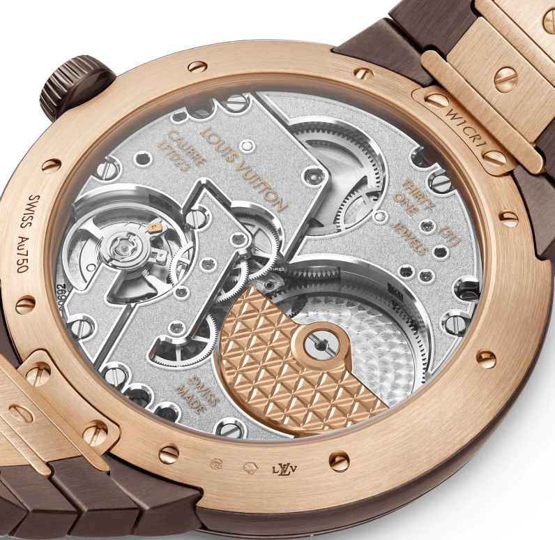 LOUIS VUITTON,Tambour 40mm,40mm,Ceramic,Rose Gold,Brown,Automatic,50hours,In-house Caliber,W1CR10