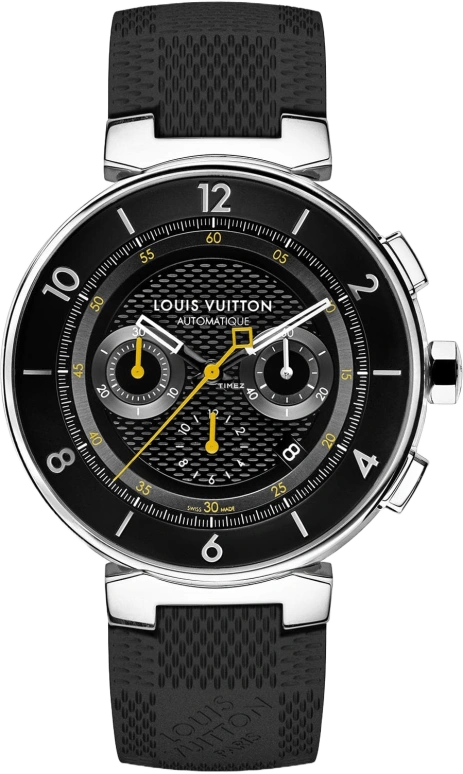 LOUIS VUITTON,Tambour Moon 44mm,44mm,Stainless Steel,Luminous,Black,Automatic,Chronograph,Day,QAAA14