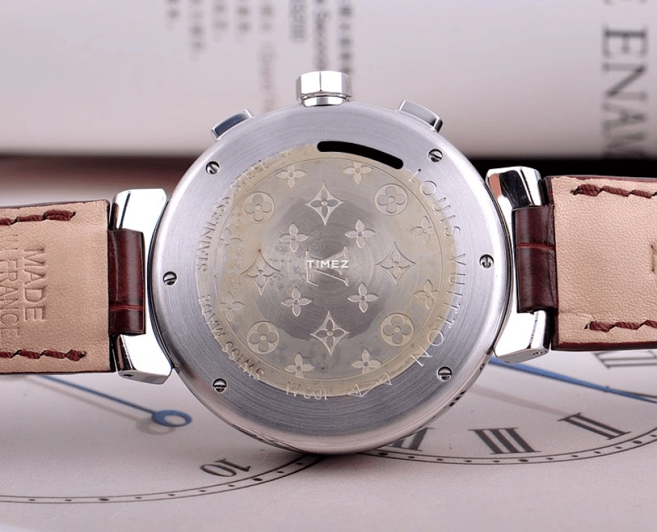 LOUIS VUITTON,Tambour 41mm,41mm,Stainless Steel,Coffee,Luminous,Brown,Sapphire,Crystal Glass,Closed,Q11211