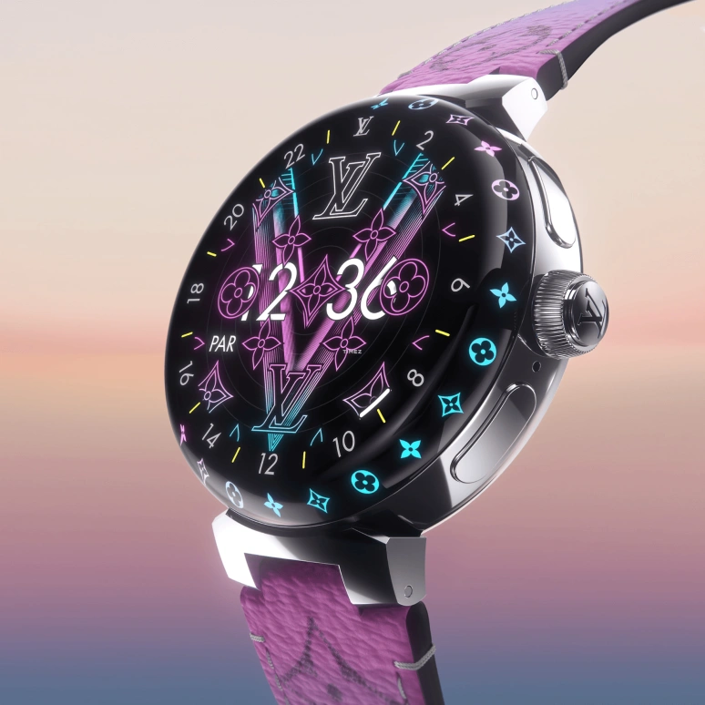 LOUIS VUITTON,Tambour Horizon 44mm,44mm,Stainless Steel,Black,Processor,Smartwatch,Sapphire,Crystal Glass,QBB190