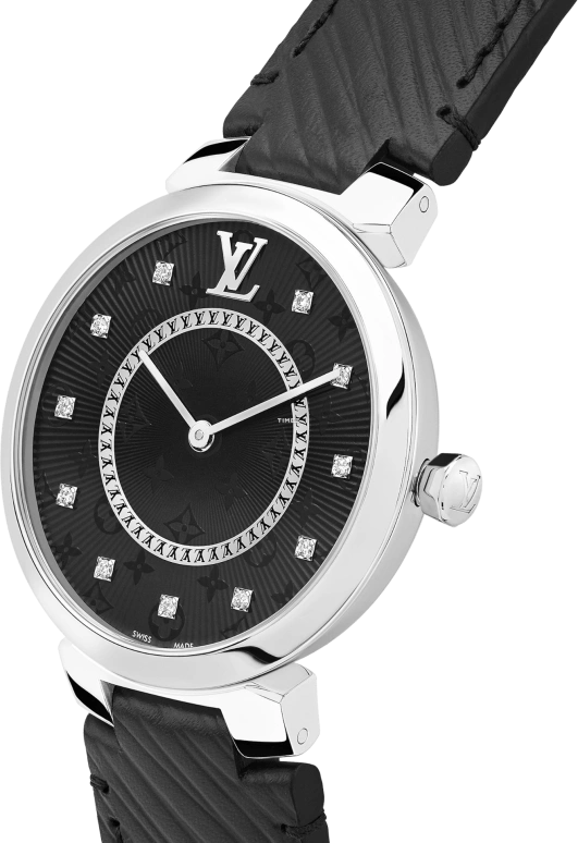 LOUIS VUITTON,Other 33mm,33mm,Stainless Steel,Black,Quartz,Sapphire,Crystal Glass,Round,QBB170
