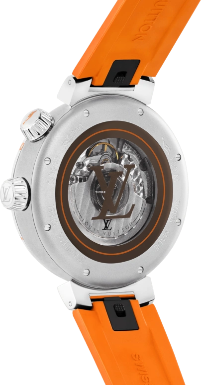 LOUIS VUITTON,Tambour Street Diver 44mm,44mm,Stainless Steel,Orange,Automatic,Sapphire,Crystal Glass,Round,QA172A