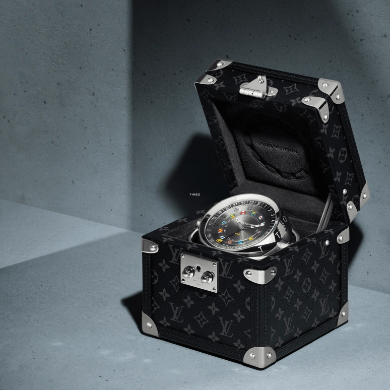 LOUIS VUITTON,Other 80mm,80mm,Stainless Steel,Grey,Quartz,Dule Time,Sapphire,Crystal Glass,Q1Q030
