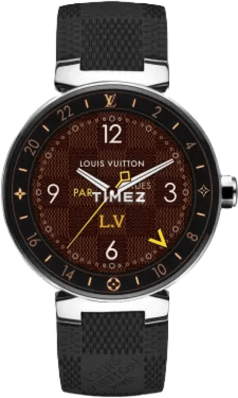 LOUIS VUITTON,Tambour Horizon 42mm,42mm,Stainless Steel,Black,Processor,Smartwatch,Sapphire,Crystal Glass,QAAA64