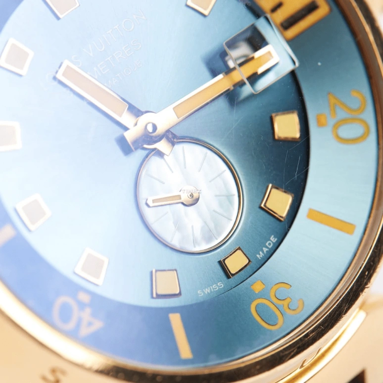 LOUIS VUITTON,Tambour Street Diver 44mm,44mm,Rose Gold,Blue,Automatic,Day,Sapphire,Crystal Glass,Q103E1