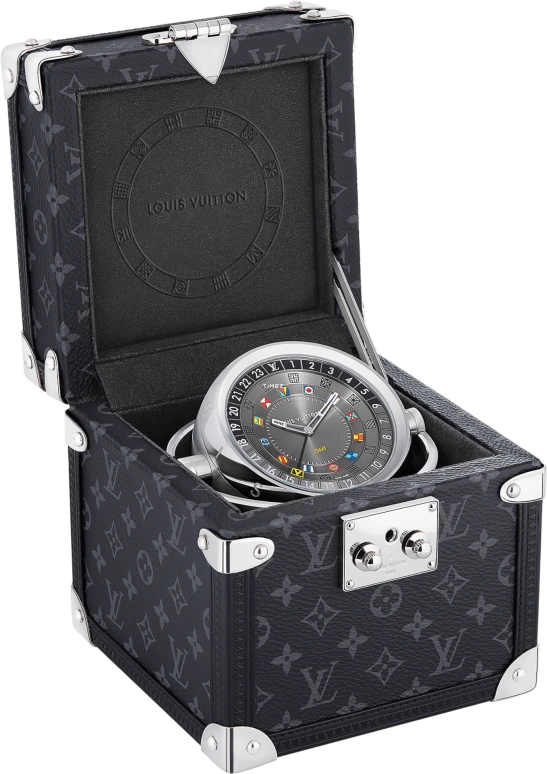 LOUIS VUITTON,Other 80mm,80mm,Stainless Steel,Grey,Quartz,Dule Time,Sapphire,Crystal Glass,Q1Q030