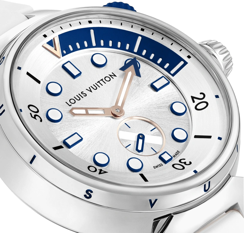 LOUIS VUITTON,Tambour Street Diver 39.50mm,39.50mm,Stainless Steel,Silver,Quartz,Sapphire,Crystal Glass,Round,QA124A