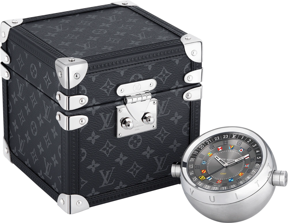 LOUIS VUITTON,Other 80mm,80mm,Stainless Steel,Grey,Quartz,Dule Time,Sapphire,Crystal Glass,Q1Q030