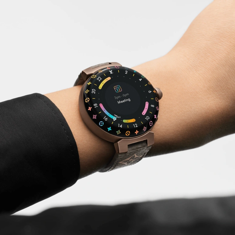 LOUIS VUITTON,Tambour Horizon 44mm,44mm,Stainless Steel,Black,Processor,Smartwatch,Sapphire,Crystal Glass,QBB191