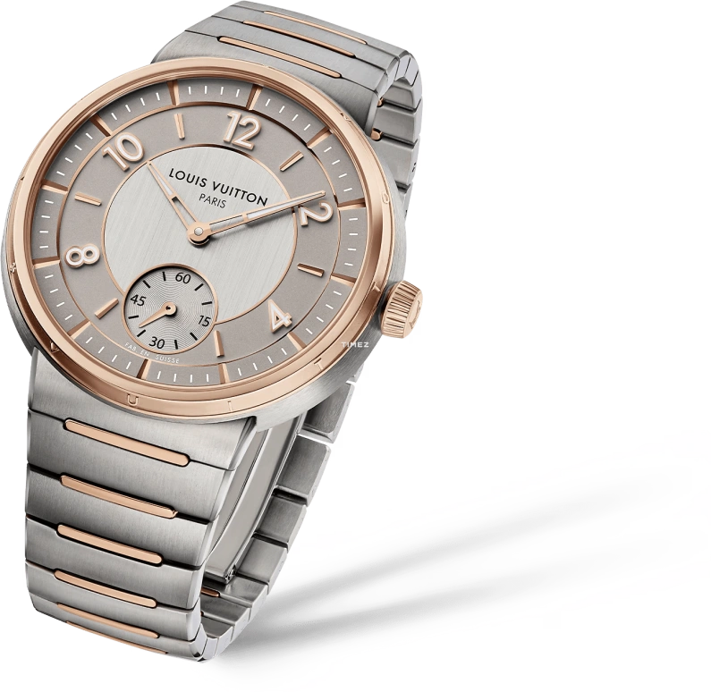 LOUIS VUITTON,Tambour 40mm,40mm,Stainless Steel,Rose Gold,Grey,Automatic,50hours,In-house Caliber,W1SP10