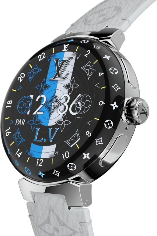 LOUIS VUITTON,Tambour Horizon 44mm,44mm,Stainless Steel,White,Processor,Smartwatch,Sapphire,Crystal Glass,QBB189