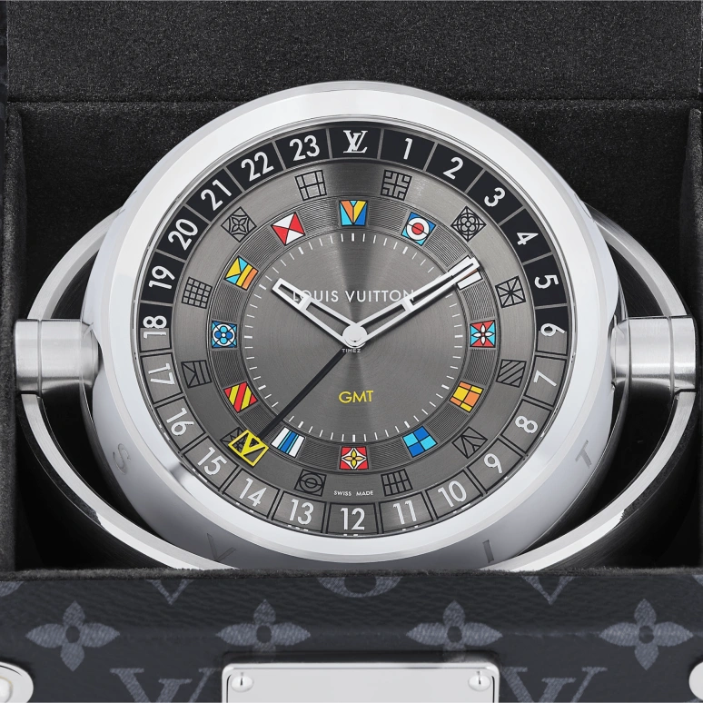 LOUIS VUITTON,Other 80mm,80mm,Stainless Steel,Grey,Quartz,Dule Time,Sapphire,Crystal Glass,Q1Q030