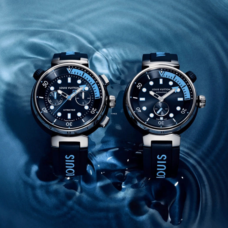 LOUIS VUITTON,Tambour Street Diver 46mm,46mm,Stainless Steel,Blue,Automatic,Chronograph,Sapphire,Crystal Glass,QA168A