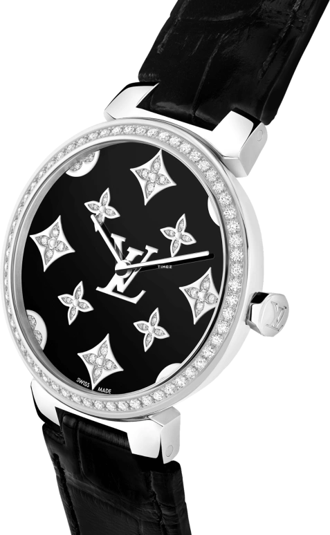 LOUIS VUITTON,Other 28mm,28mm,Stainless Steel,Black,Quartz,Sapphire,Crystal Glass,Round,QBB199