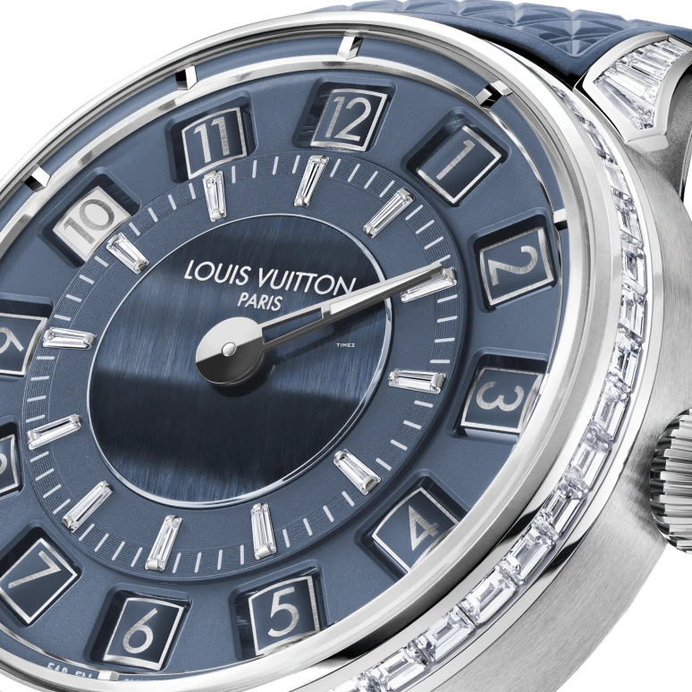 LOUIS VUITTON,Tambour Taiko Spin Time 39.50mm,39.50mm,White Gold,Blue,Automatic,45hours,In-house Caliber,W9WG52