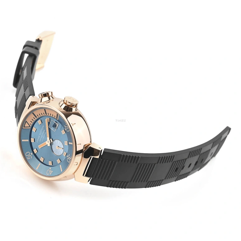 LOUIS VUITTON,Tambour Street Diver 44mm,44mm,Rose Gold,Blue,Automatic,Day,Sapphire,Crystal Glass,Q103E1
