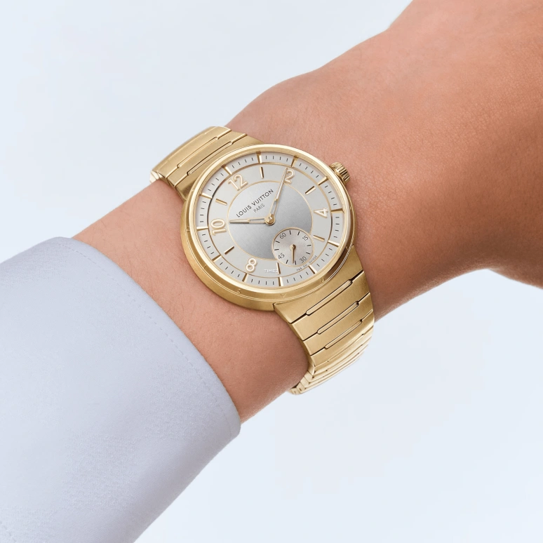 LOUIS VUITTON,Tambour 40mm,40mm,Yellow Gold,White,Automatic,Sapphire,Crystal Glass,Round,Lionel Messi,Taylor Swift,La Pulga,GOAT,W1YG10