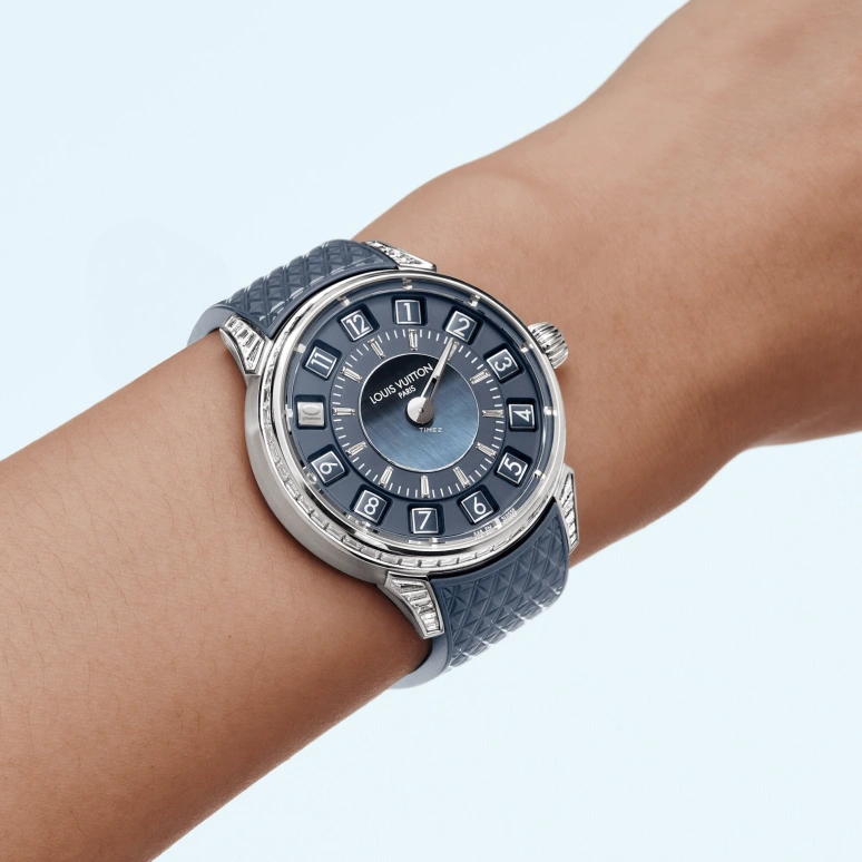 LOUIS VUITTON,Tambour Taiko Spin Time 39.50mm,39.50mm,White Gold,Blue,Automatic,45hours,In-house Caliber,W9WG52
