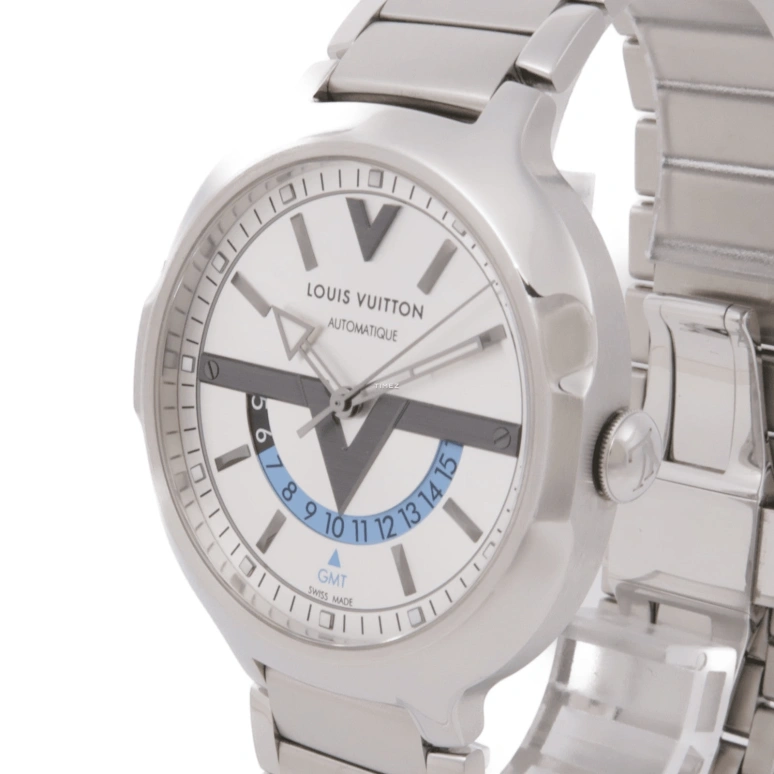 LOUIS VUITTON,Voyager 41.50mm,41.50mm,Stainless Steel,Silver,Automatic,Dule Time,GMT,Day / Night Indication,Q7D311