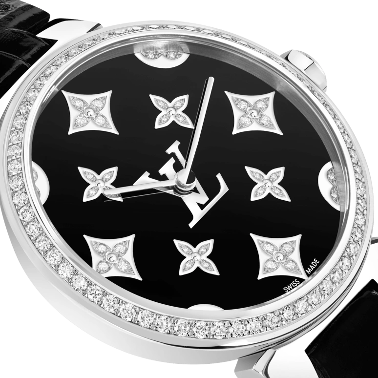 LOUIS VUITTON,Other 28mm,28mm,Stainless Steel,Black,Quartz,Sapphire,Crystal Glass,Round,QBB199