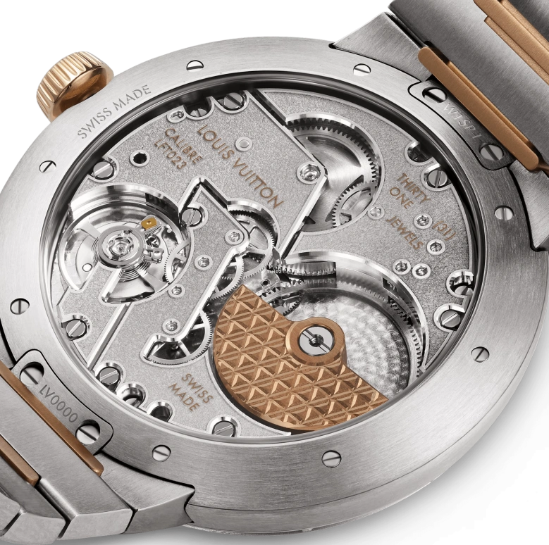 LOUIS VUITTON,Tambour 40mm,40mm,Stainless Steel,Rose Gold,Grey,Automatic,50hours,In-house Caliber,W1SP10