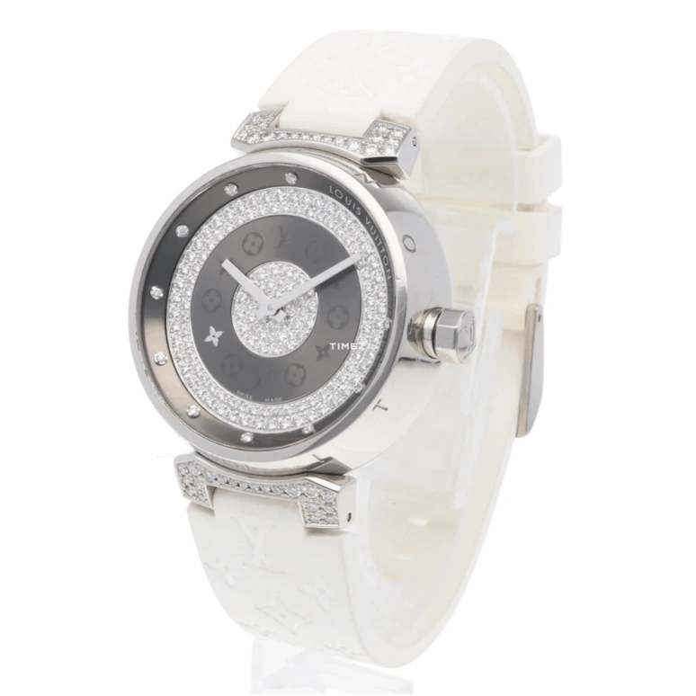LOUIS VUITTON,Tambour Disc 39.50mm,39.50mm,Stainless Steel,Grey,Quartz,Round,Silver,Q111U0