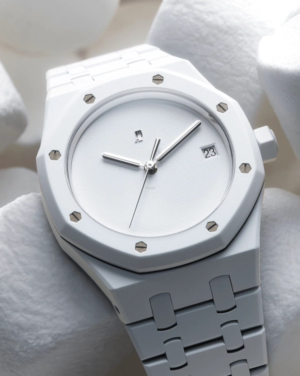 MAD Paris,Other ,Ceramic,White,Automatic,Day,Sapphire,15450STCERRO001