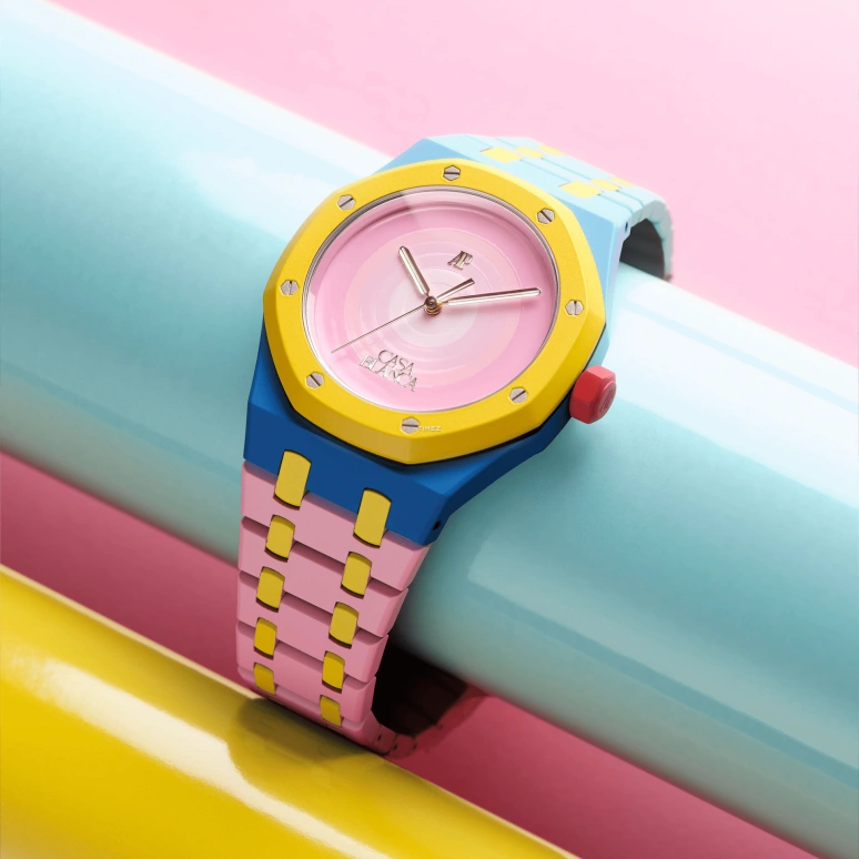 MAD Paris,Other 37mm,37mm,Ceramic,Pink,Automatic,Sapphire,Octagon,15450ST Casablanca Pink