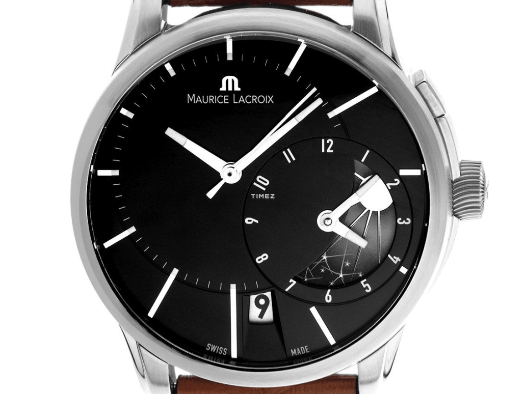 Maurice Lacroix,Pontos 43mm,43mm,Stainless Steel,Black,Automatic,Day,Dule Time,PT6118,PT6118-SS001-331
