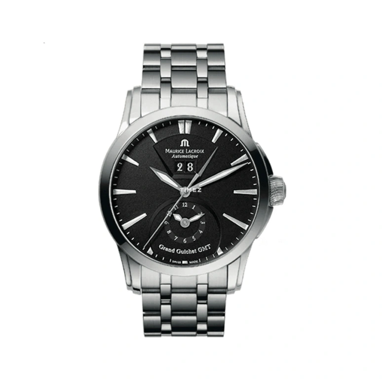 Maurice Lacroix,Pontos 40mm,40mm,Stainless Steel,Black,Automatic,Day,Dule Time,PT6098,PT6098-SS002-330