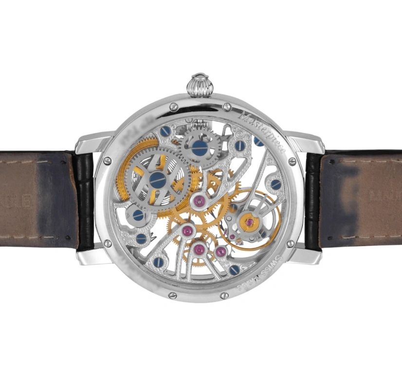 Maurice Lacroix,Masterpiece 44mm,44mm,Stainless Steel,Skeleton,Handwound,Sapphire,Crystal Glass,Round,MP7048,MP7048-SS001-000
