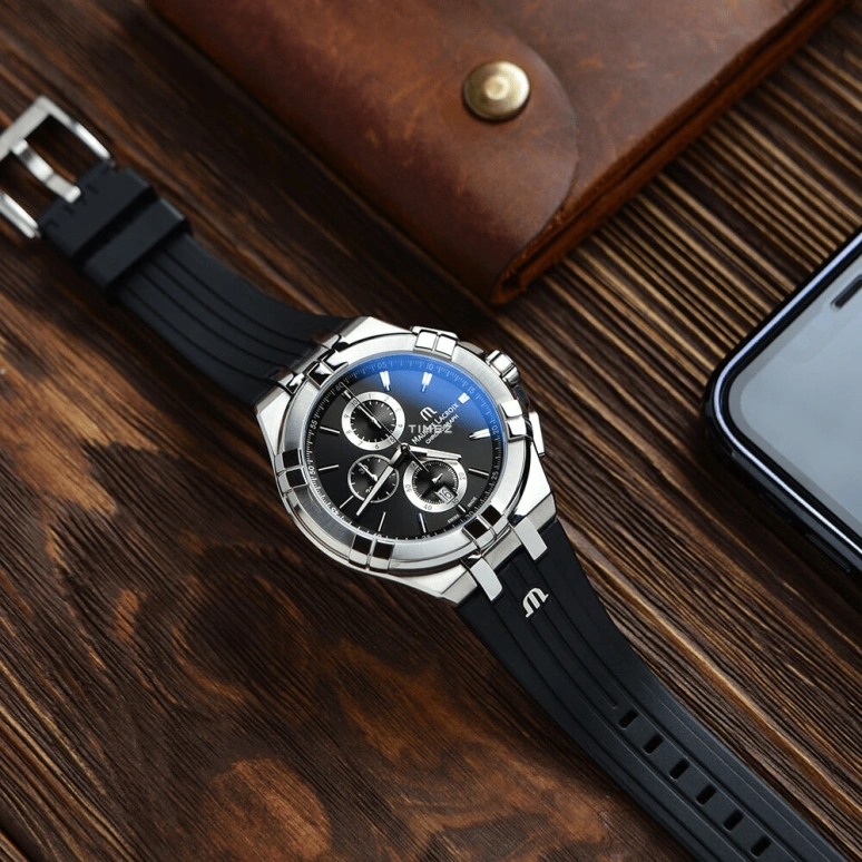 Maurice Lacroix,Aikon Quartz 44mm,44mm,Stainless Steel,Luminous,Black,Quartz,Chronograph,Day,AI1018,AI1018-SS001-330-2