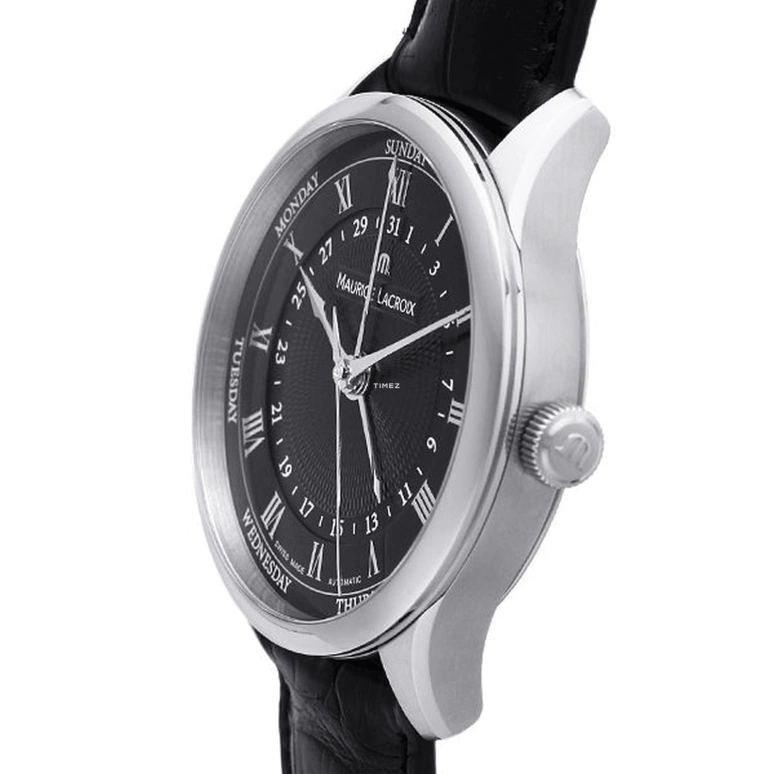 Maurice Lacroix,Masterpiece 40mm,40mm,Stainless Steel,Black,Automatic,Date,Day,MP6507,MP6507-SS001-310