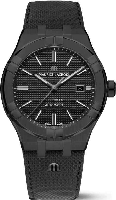 Maurice Lacroix,Aikon 42mm,42mm,Stainless Steel,Black,Automatic,Day,38hours,AI6008,AI6008-PVB01-330-1
