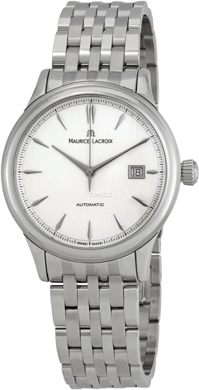 Maurice Lacroix,les classiques 40mm,40mm,Stainless Steel,White,Automatic,Day,38hours,LC6098,LC6098-SS002-130-1