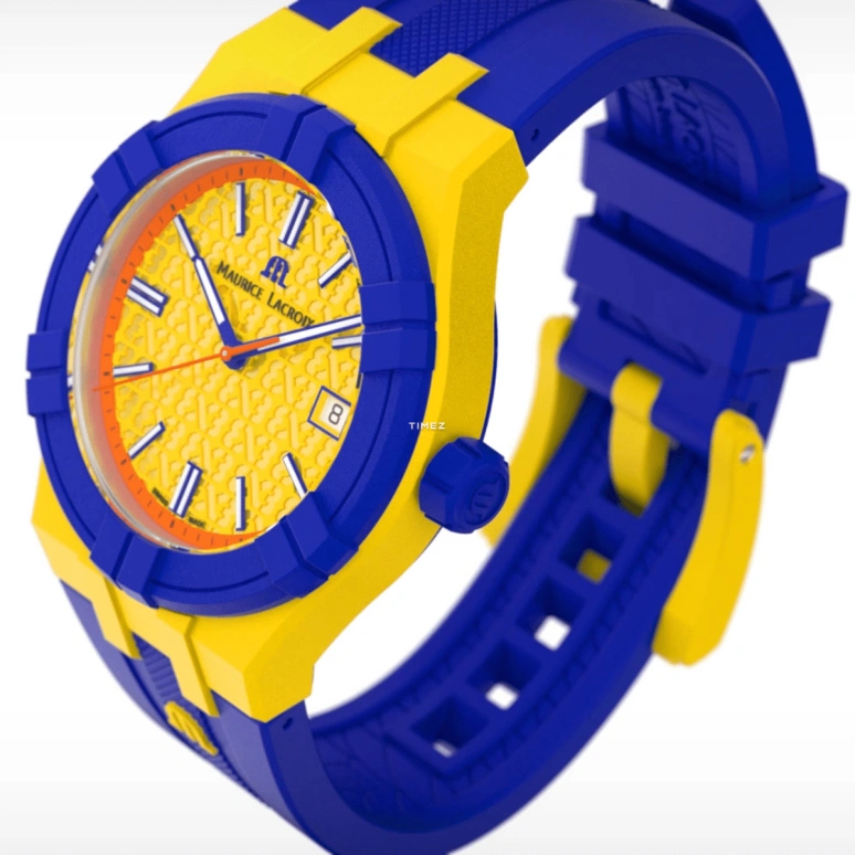 Maurice Lacroix,Aikon 40mm,40mm,Plastic,Recycling and reusing materials,Yellow,Quartz,Day,Sapphire,Crystal Glass,AI2008,AI2008-68YZ8-800-0