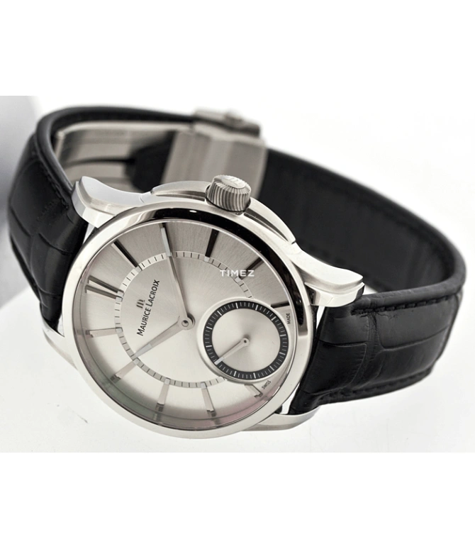 Maurice Lacroix,Pontos 43mm,43mm,Stainless Steel,Silver White,Handwound,In-house Caliber,Sapphire,Crystal Glass,PT7558,PT7558-SS001-130