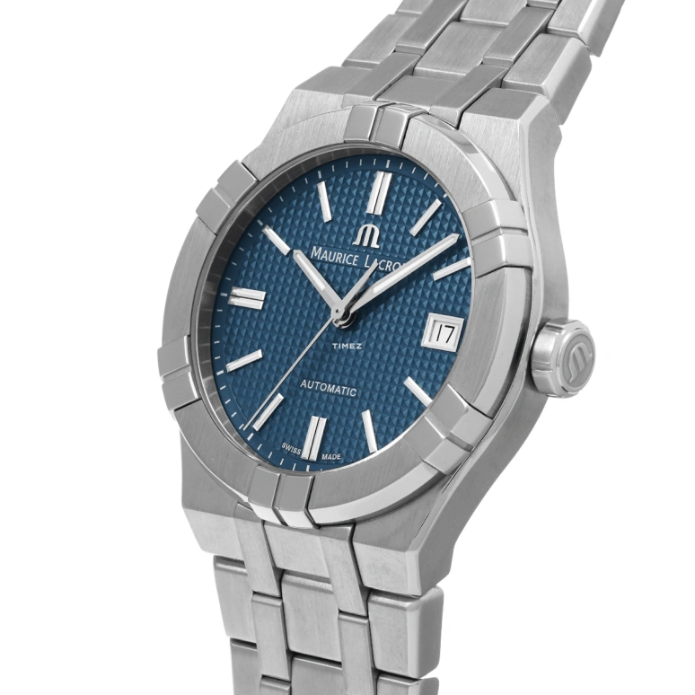 Maurice Lacroix,Aikon 39mm,39mm,Stainless Steel,Blue,Automatic,Day,38hours,AI6007,AI6007-SS002-430-1