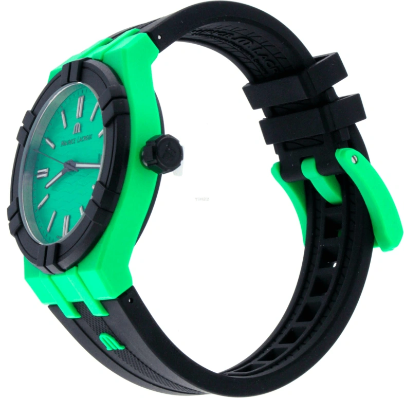 Maurice Lacroix,Aikon 40mm,40mm,Plastic,Recycling and reusing materials,Green,Quartz,Day,Sapphire,Crystal Glass,AI2008,AI2008-70070-300-0