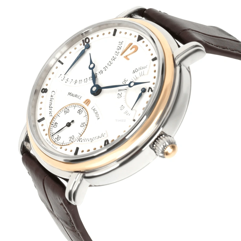 Maurice Lacroix,Masterpiece 43mm,43mm,Stainless Steel,White,Handwound,Day,Power Reserve Indicator,MP7068,MP7068-PS101-190