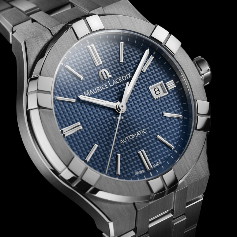 Maurice Lacroix,Aikon 42mm,42mm,Stainless Steel,Blue,Automatic,Day,38hours,AI6008,AI6008-SS002-430-1