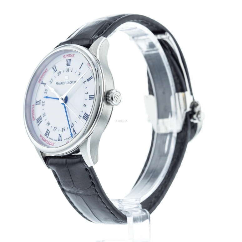 Maurice Lacroix,Masterpiece 40mm,40mm,Stainless Steel,White,Automatic,Date,Day,MP6507,MP6507-SS001-112-1