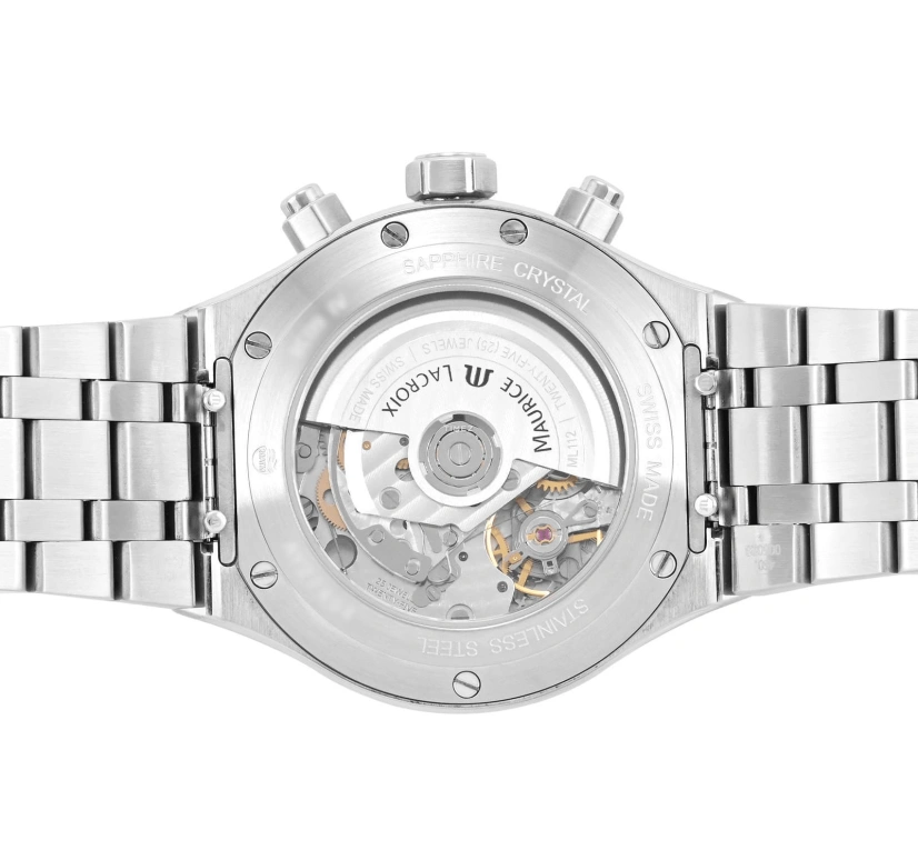 Maurice Lacroix,Aikon 44mm,44mm,Stainless Steel,White,Automatic,Chronograph,Date,Day,AI6038,AI6038-SS002-132-1