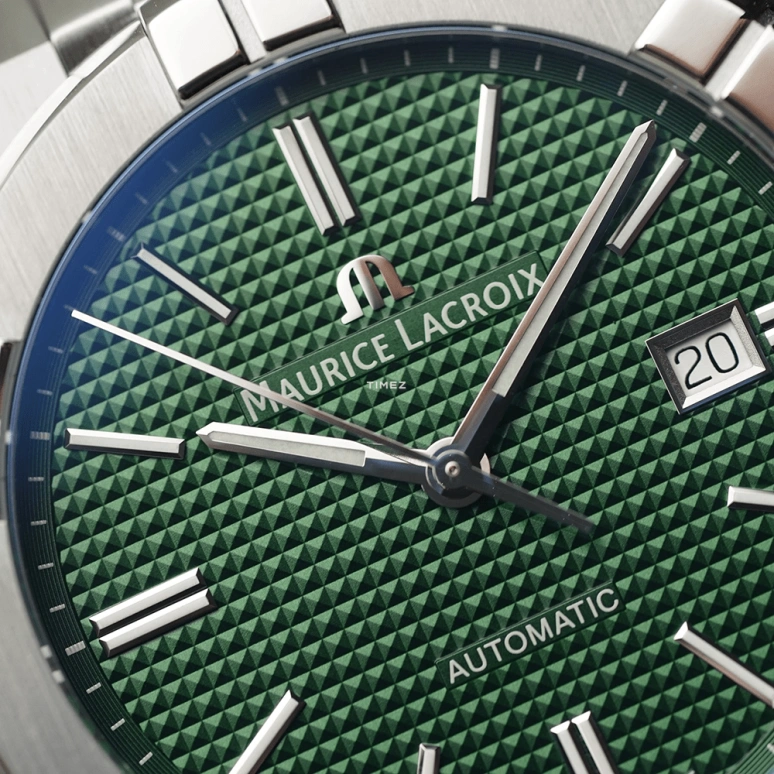 Maurice Lacroix,Aikon 42mm,42mm,Stainless Steel,Green,Automatic,Day,38hours,AI6008,AI6008-SS002-630-1