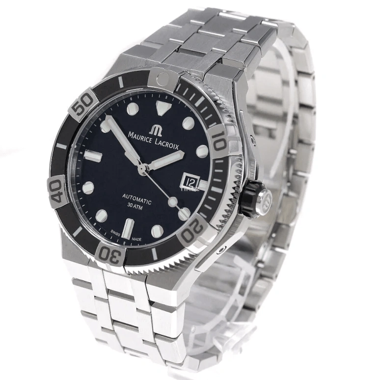 Maurice Lacroix,Aikon 43mm,43mm,Stainless Steel,Black,Automatic,Day,38hours,AI6058,AI6058-SS002-330-2