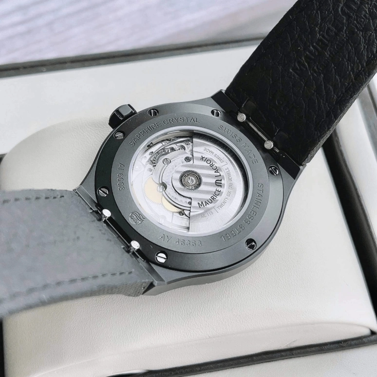 Maurice Lacroix,Aikon 42mm,42mm,Stainless Steel,Black,Automatic,Day,38hours,AI6008,AI6008-PVB01-330-1