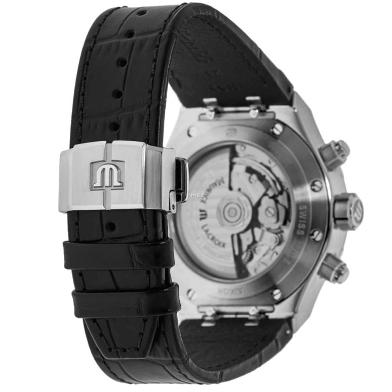 Maurice Lacroix,Aikon 44mm,44mm,Stainless Steel,Black,Automatic,Chronograph,Date,Day,AI6038,AI6038-SS001-330-1