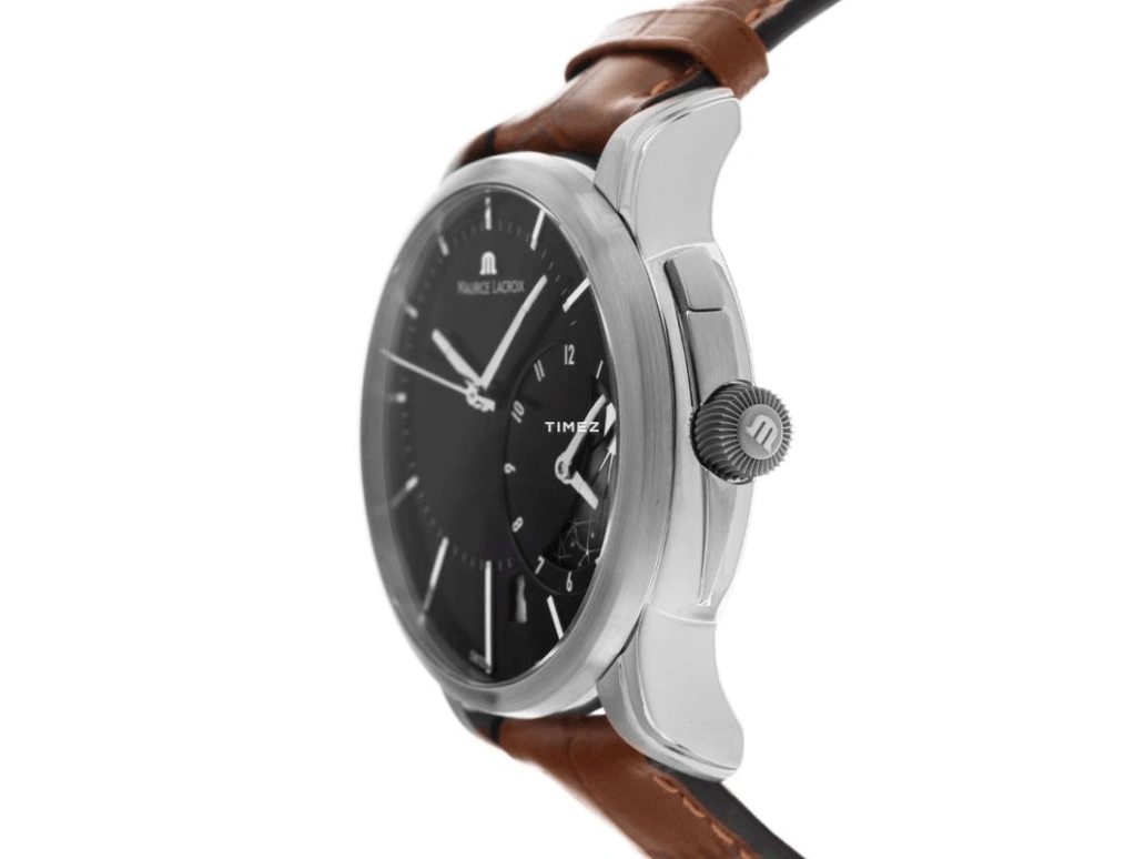 Maurice Lacroix,Pontos 43mm,43mm,Stainless Steel,Black,Automatic,Day,Dule Time,PT6118,PT6118-SS001-331