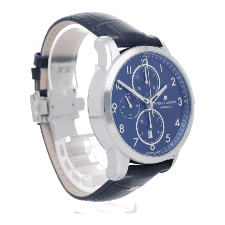 Maurice Lacroix,Pontos 43mm,43mm,Stainless Steel,Blue,Automatic,Chronograph,Day,PT6388,PT6388-SS001-420-4