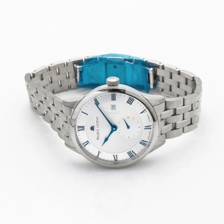 Maurice Lacroix,Masterpiece 40mm,40mm,Stainless Steel,Blue,Automatic,Day,38hours,MP6907,MP6907-SS002-110-1